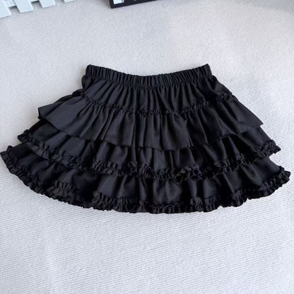 Purple Pumpkin Cake Skirt Women Y2k Short Fluffy White Lace Mini Skirts Girl's Sweet Lolita Pink A Line Pleated Skirts For Women
