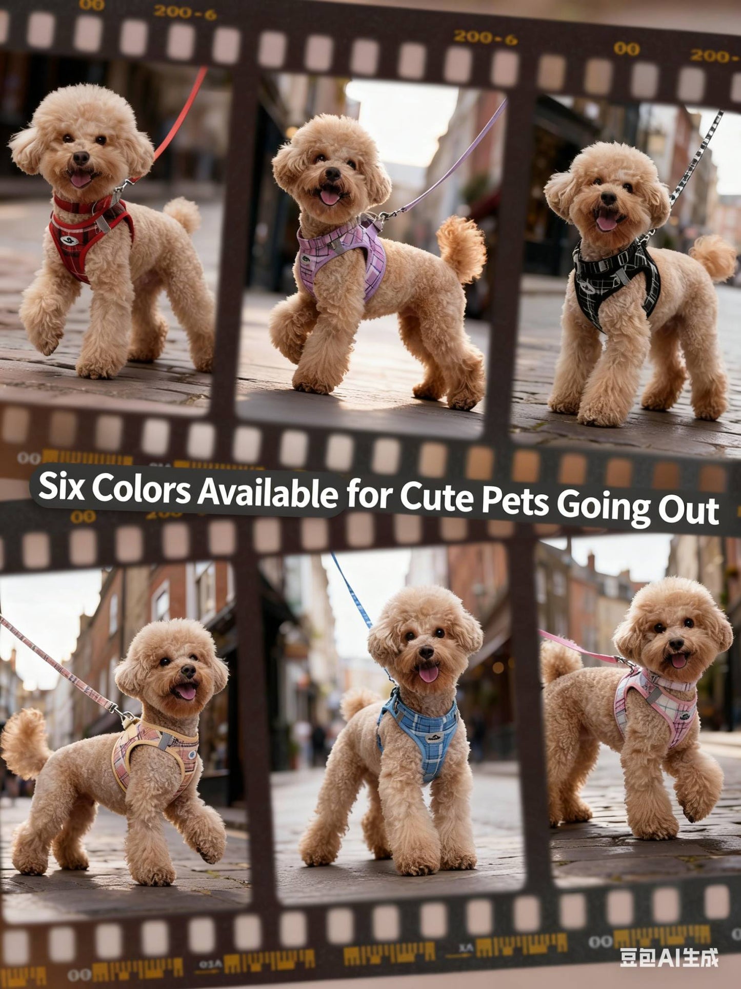 Conjunto de Três Peças de Peitoral para Cães Clássico Xadrez Pet Classic: Coleira Decompressora, Colete Estilo Peitoral e Peitoral de Ano Novo para Cães