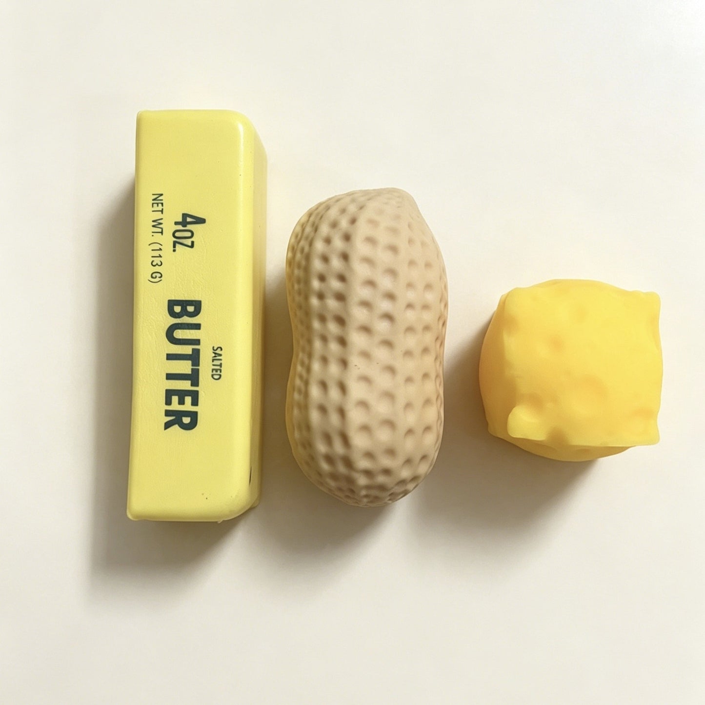 Cute Simulated Butter Cheese Peanut Squishy Toys, Squeeze Stress Relief Dough Balls, Ideal Party Birthday Christmas Gif