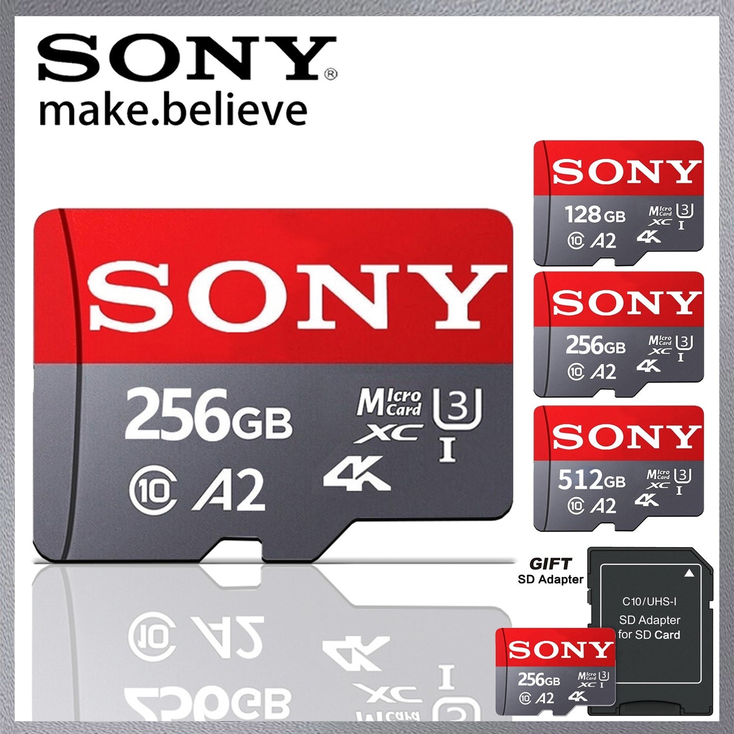 Cartão SD SONY Ultra Micro Mini 1TB 512GB Cartão de memória SD 128GB 256GB A2 U3 V30 Cartões Flash TF para Telefone Computador