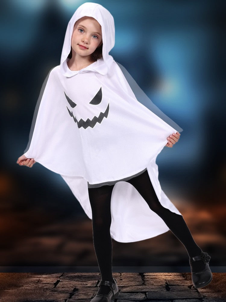New Halloween Adult Funny Cape White Ghost Cloak Glowing cloak in the darkness Cosplay Costume Masquerade Carnival Cloak