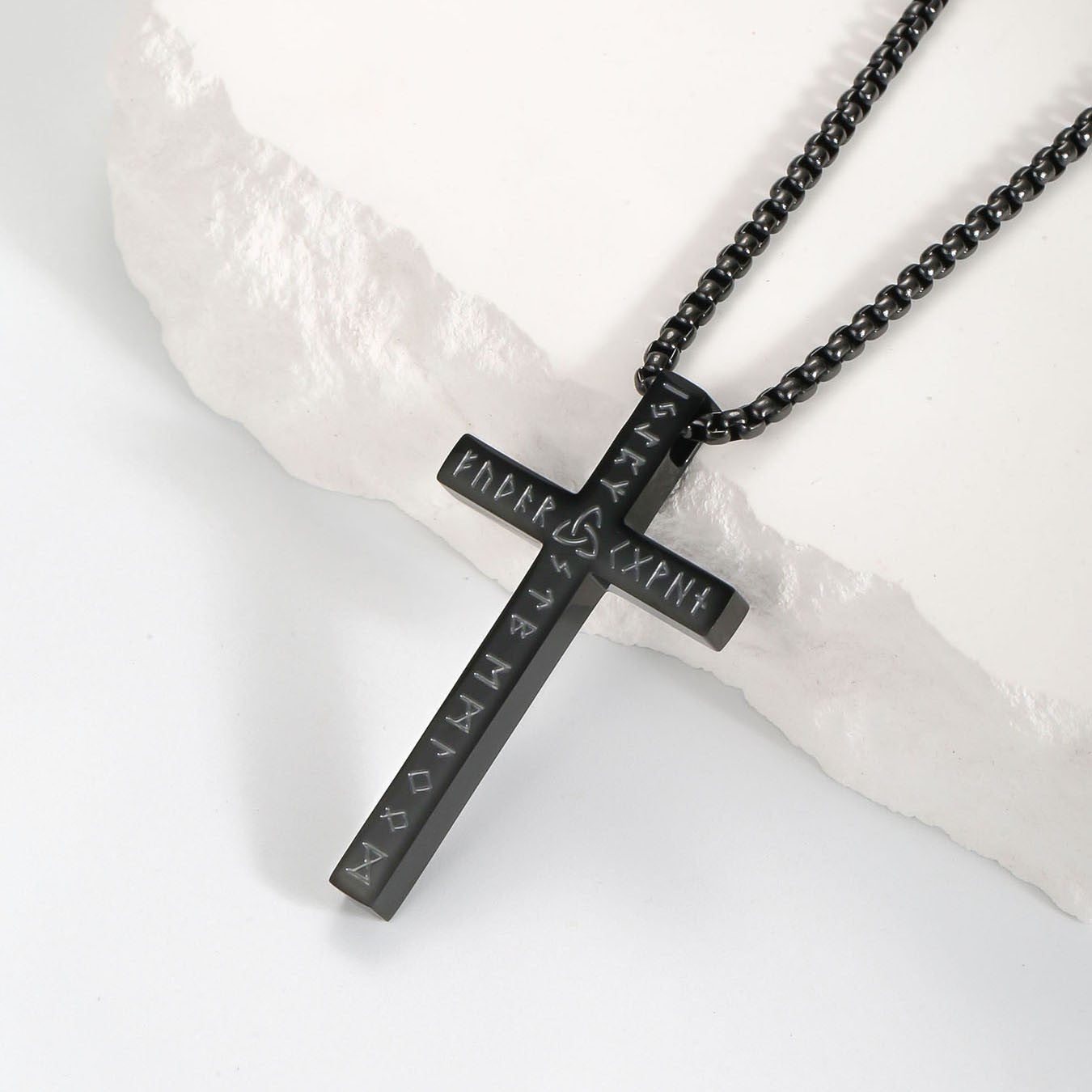 Colar Masculino Minimalista Aço Inoxidável Cruz de Jesus para Homem