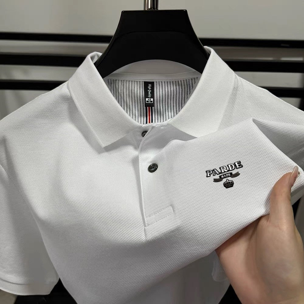 100% pure cotton new high-end brand men's short sleeved polo shirt summer fashion boutique crown badge golf top casual T-shirt