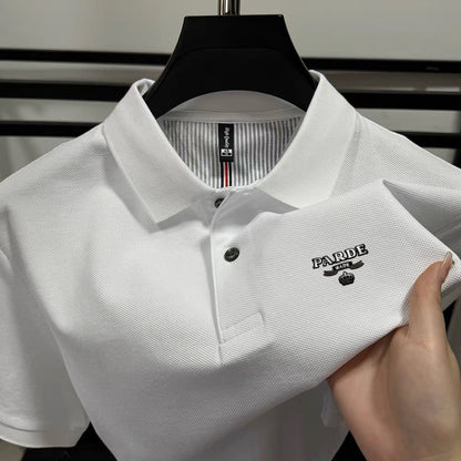 100% pure cotton new high-end brand men's short sleeved polo shirt summer fashion boutique crown badge golf top casual T-shirt