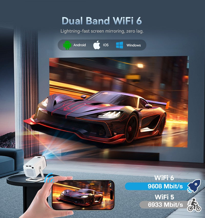 Salange 4K Beamer Projector for Movies Android11 Home Theater Keystone BT5.4 WIFI6 Portable Proyector Daylight HD LED Projetor