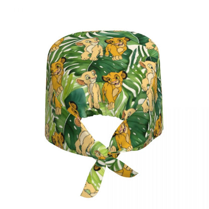 Boné cirúrgico personalizado O Rei Leão, divertido, para homens e mulheres, chapéu de esfoliação, gorro de enfermeira para dentista