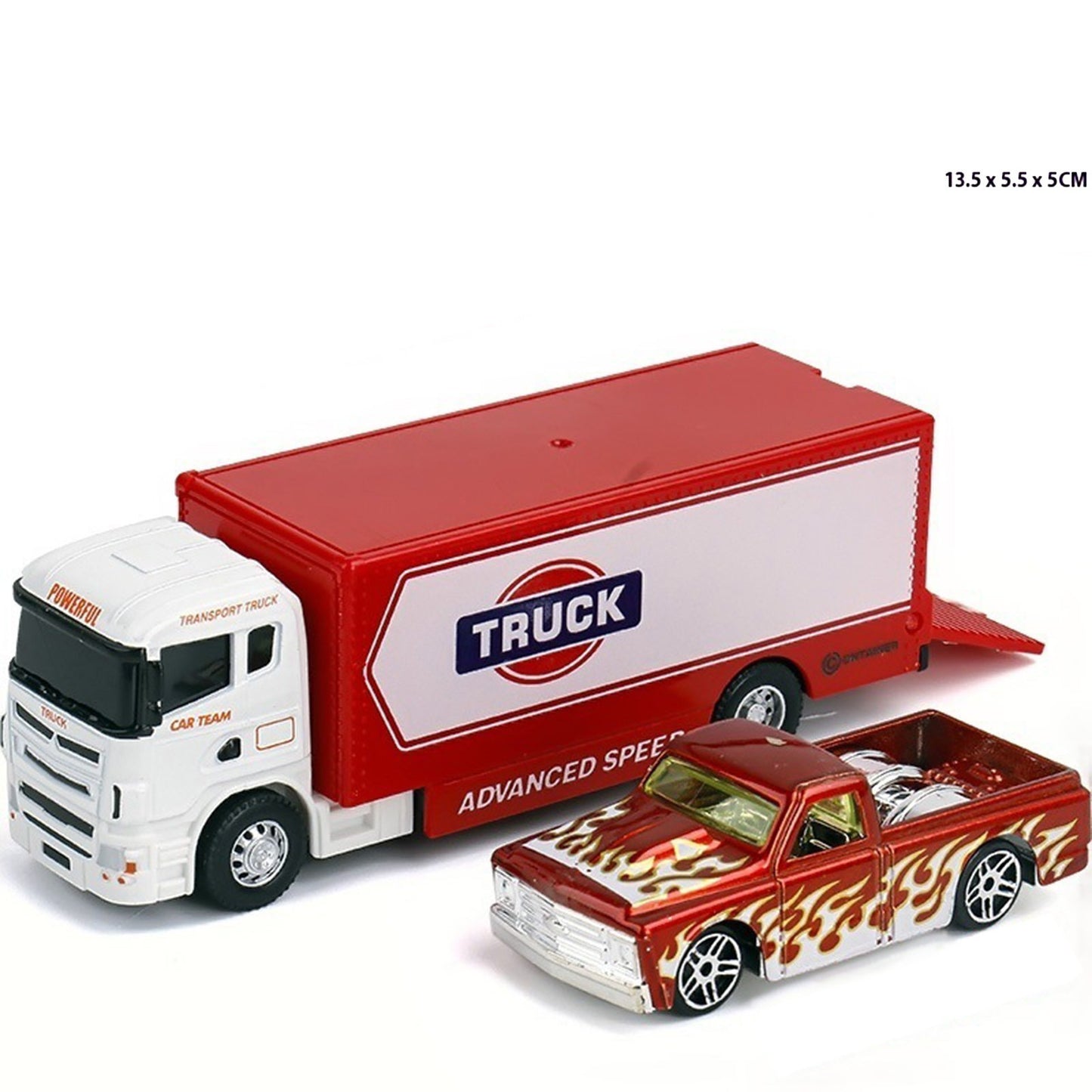 Minicaminhão de Reboque de Contêiner 1:64 Brinquedo Modelo de Liga Série de Carros Diecast com Veículos de Metal de Fricção Modelo Clássico Presente Infantil