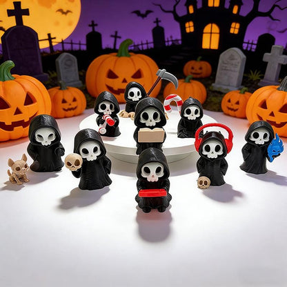 Hot Gothic Grim Reaper Figurines, Cute Skeleton Desk Decor, Skeleton Statue, Spooky Small Halloween Ornament, Halloween Gift