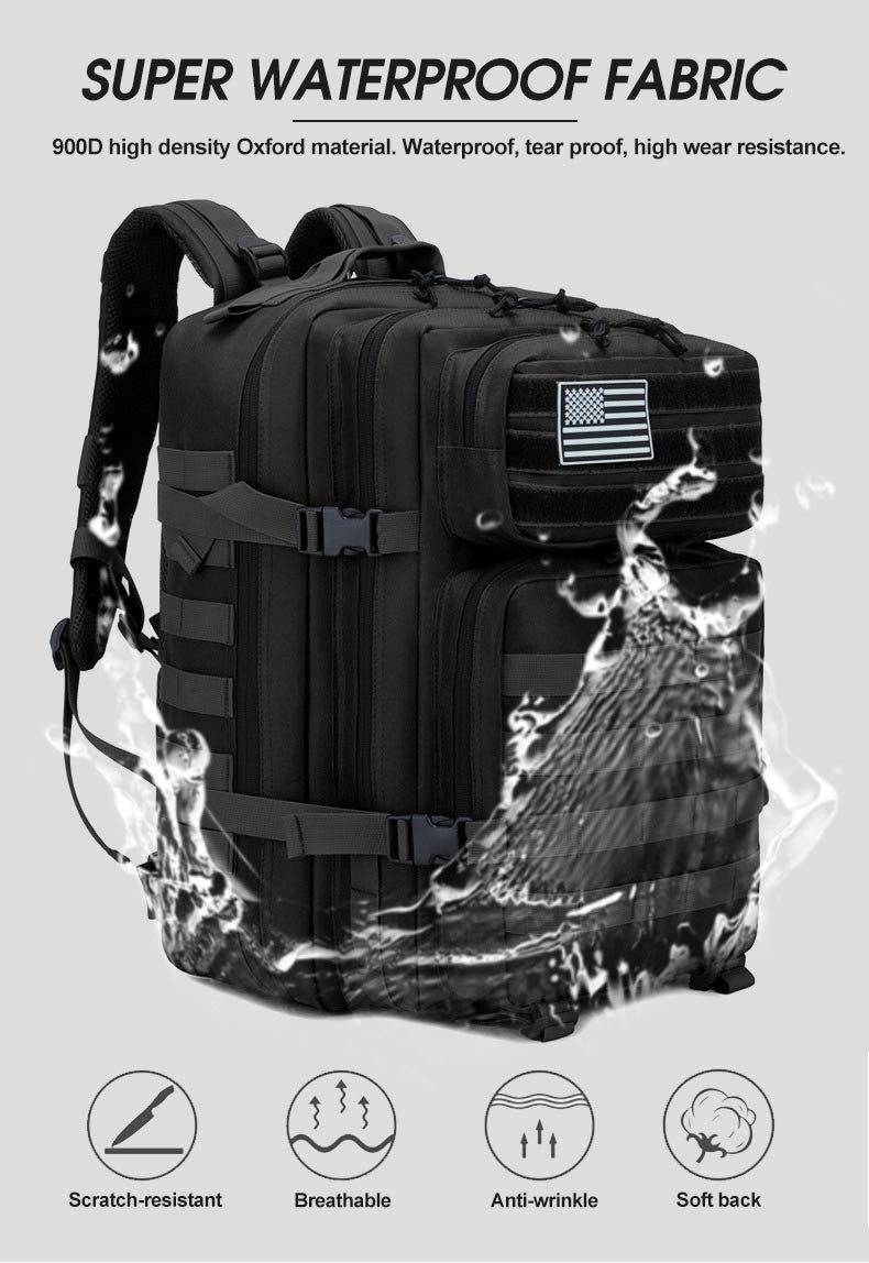 Bolsas Esportivas Multiuso ao Ar Livre 50L Mochila Tática Masculina de Viagem Grande Capacidade Mochilas Masculinas Impermeáveis