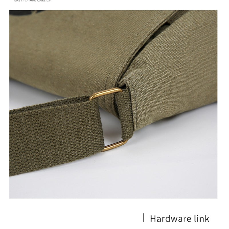 Vintage Men Canvas Messenger Bag Crossbody Bags Unisex Motorcycle Print Shoudler Bag Large Capacity Commuting Bag