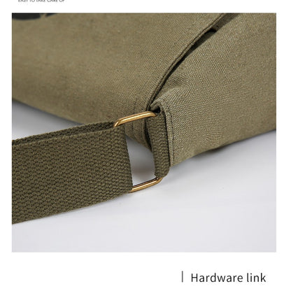 Vintage Men Canvas Messenger Bag Crossbody Bags Unisex Motorcycle Print Shoudler Bag Large Capacity Commuting Bag