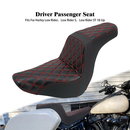 Banco Duplo de Moto para Piloto e Garupa Almofada Dianteira Traseira para Harley Softail Sport Glide FLSB Low Rider FXLR FXLRS 2018 em Diante
