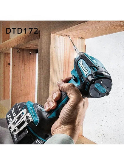 2025 Parafusadeira de Impacto a Bateria Makita DTD172 18V LXT BL Motor sem Escovas 180 N·M Ferramentas Elétricas Furadeira para Madeira Parafuso T-Mode