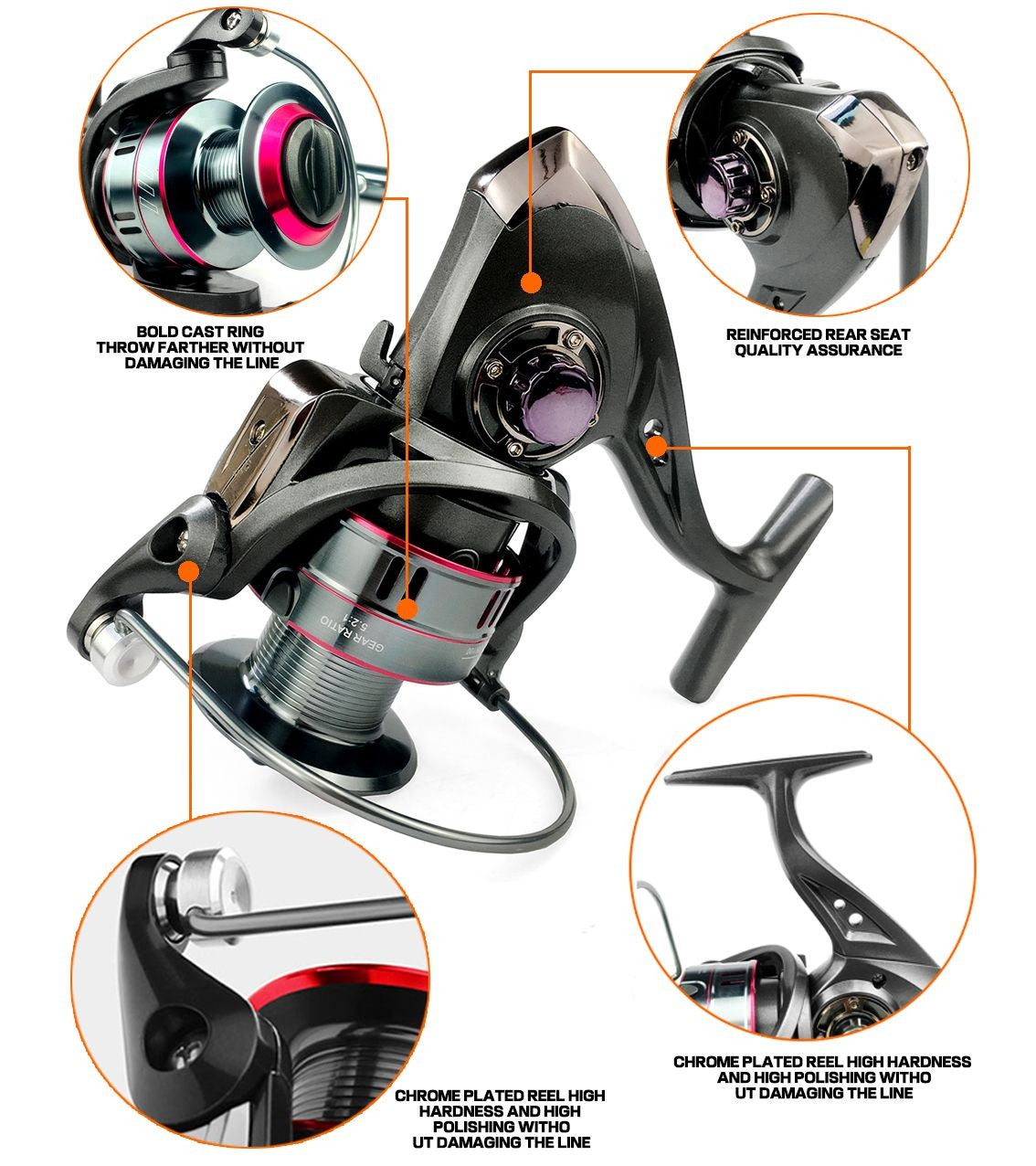 Vara de Pesca e Carretilha de Fibra de Carbono 1.8-3.6m Super Dura Vara de Pesca Telescópica Kit Carretilha de Spinning Resistência Máxima 3-8kg Pesca