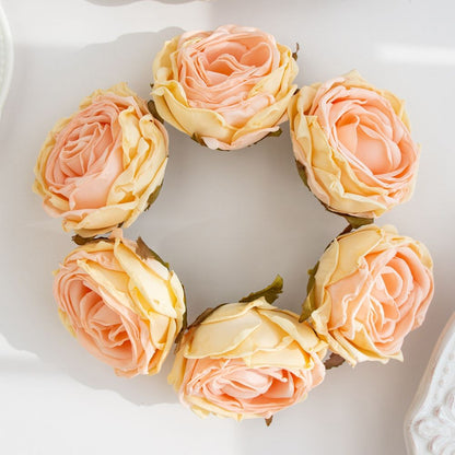 Artificial Flower Burned Edge Rose Wedding Bridal Bouquet Decor Home Outdoor Garden Festival Party Wreath Diy Ins Gift Scrapbook