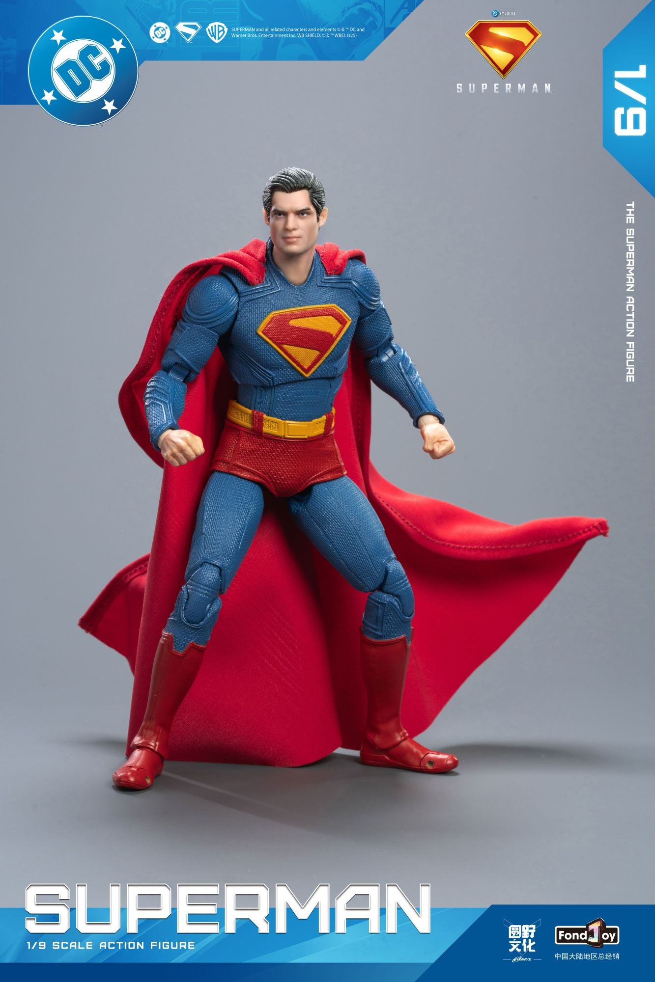 2026 Quente Fondjoy Batalha Danificada Superman Action Figure David Corenswet 1/9 Novo Boneco do Superman PVC Articulado Brinquedo Infantil Presente Para Meninos