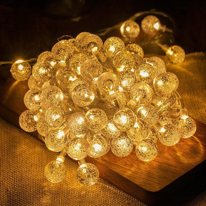 LED Crystal Ball String Lights Battery Power Romantic Bubble Ball Light String Indoor Garden Party Christmas Festival Decoration