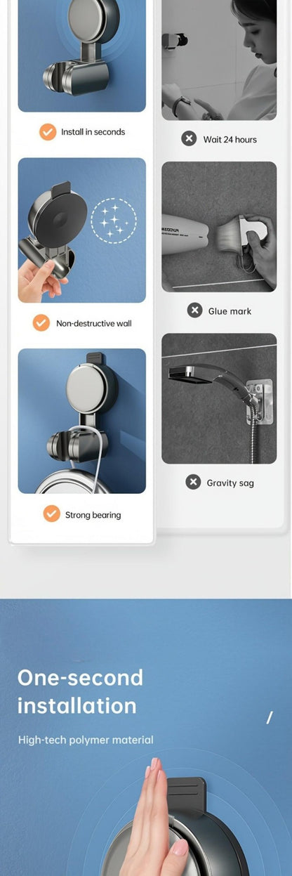 1-4PCS Suction Cup Shower Head Holder ABS Adjustable Strong Adhesive Universal Shower Head Support Reusable No Trace Waterproof