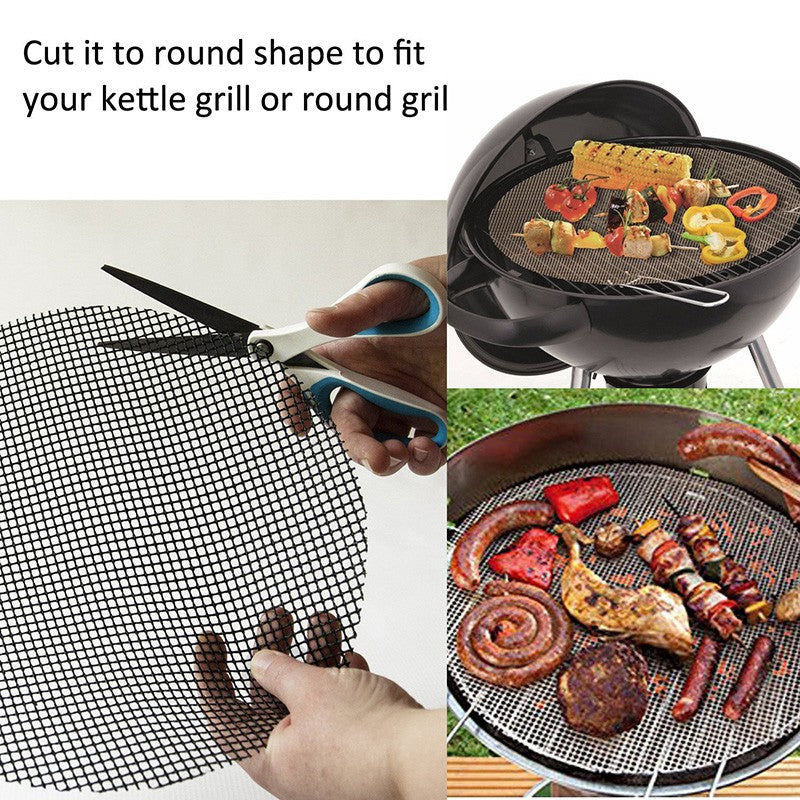 50PCS Non-Stick High Temperature Resistant BBQ Grid Pad Barbecue Mesh Reusable Easily Cleaned Cooking Pads Baking Grill Tool
