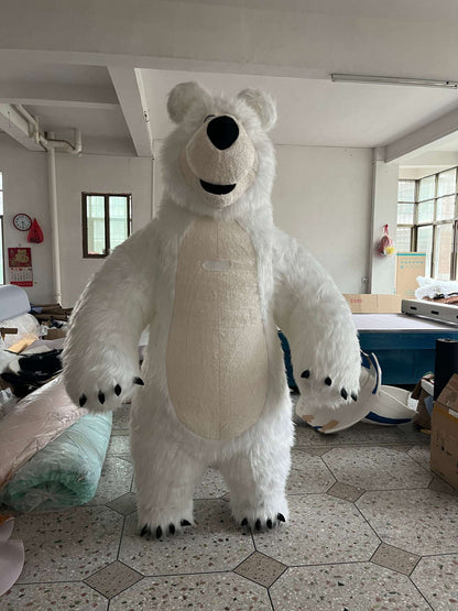 Inflatable Masha Bear Mascot Costume, A Walking Cartoon Doll Costume Suitable For Role-Playing, Applicable To Commercial Promoti