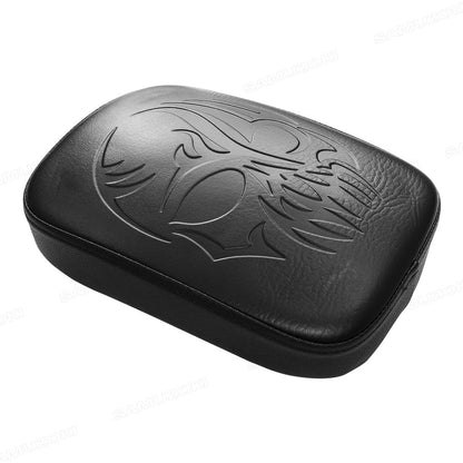 Almofada de Assento Traseiro Preta de Passageiro com 8 Ventosas para Harley Dyna Sportster Softail Touring XL 883 1200