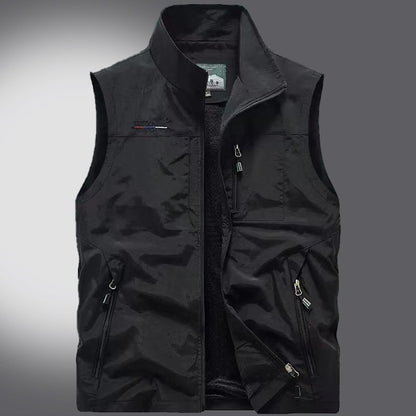 Colete Masculino Esportivo e Moderno, de Couro, para Lazer ao Ar Livre, de Alta Qualidade, Pesca, Corta-Vento, Quente, Confortável e Versátil, Respirável