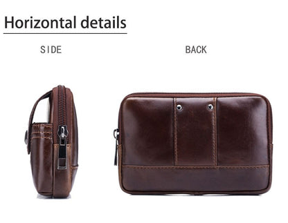 BULLCAPTAIN  MEN'S Leather BELT WAIST Bag Military Fanny PACK Molle Small Money Phone WAIST PACK Bum Pouch PURSE