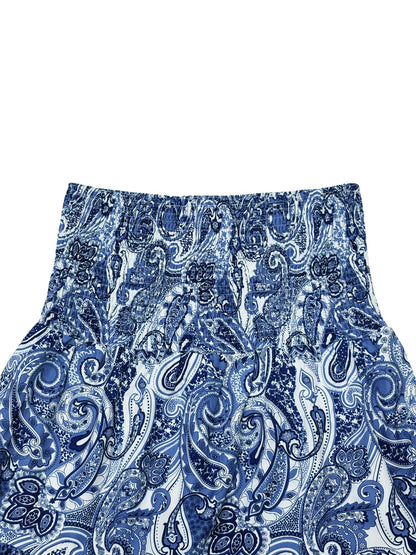 Vacation Style Stretchy Waist Long Maxi Skirt - Flowy Beach Skirt with Elastic Waistband