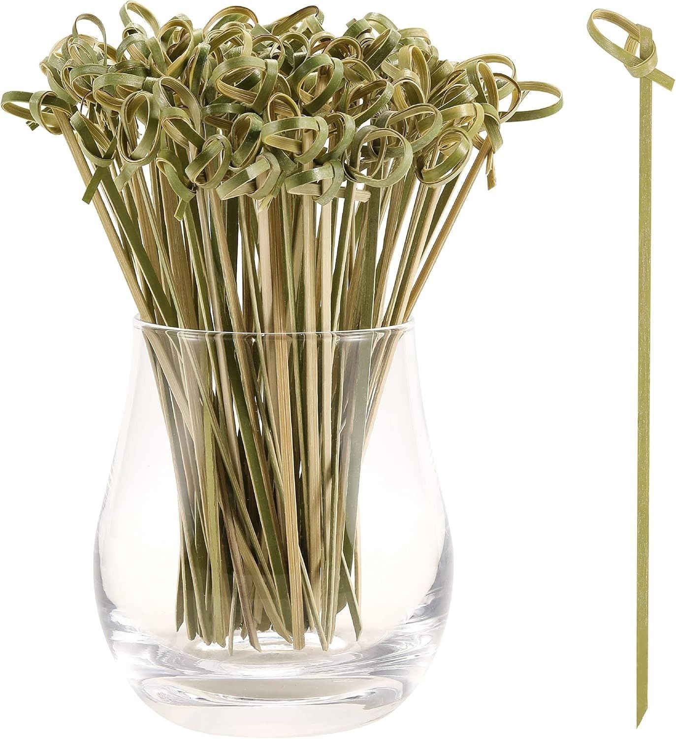 Palitos de Coquetel Espetos de Nó de Bambu Natural Palitos de Comida Mini Palitos de Dente Decorativos para Bebidas Frutas e Guarnição de Tábua de Frios