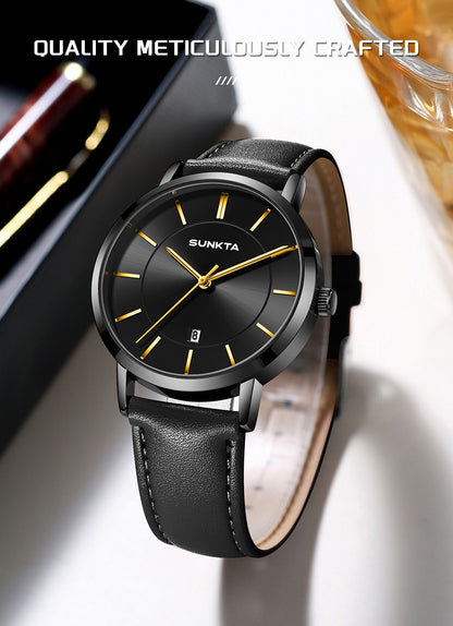 LIGE Sunkta Man Watch Fashion Luxury Waterproof Ultra Thin Date Casual Clock Leather Classic Quartz Watches for Men Reloj Hombre