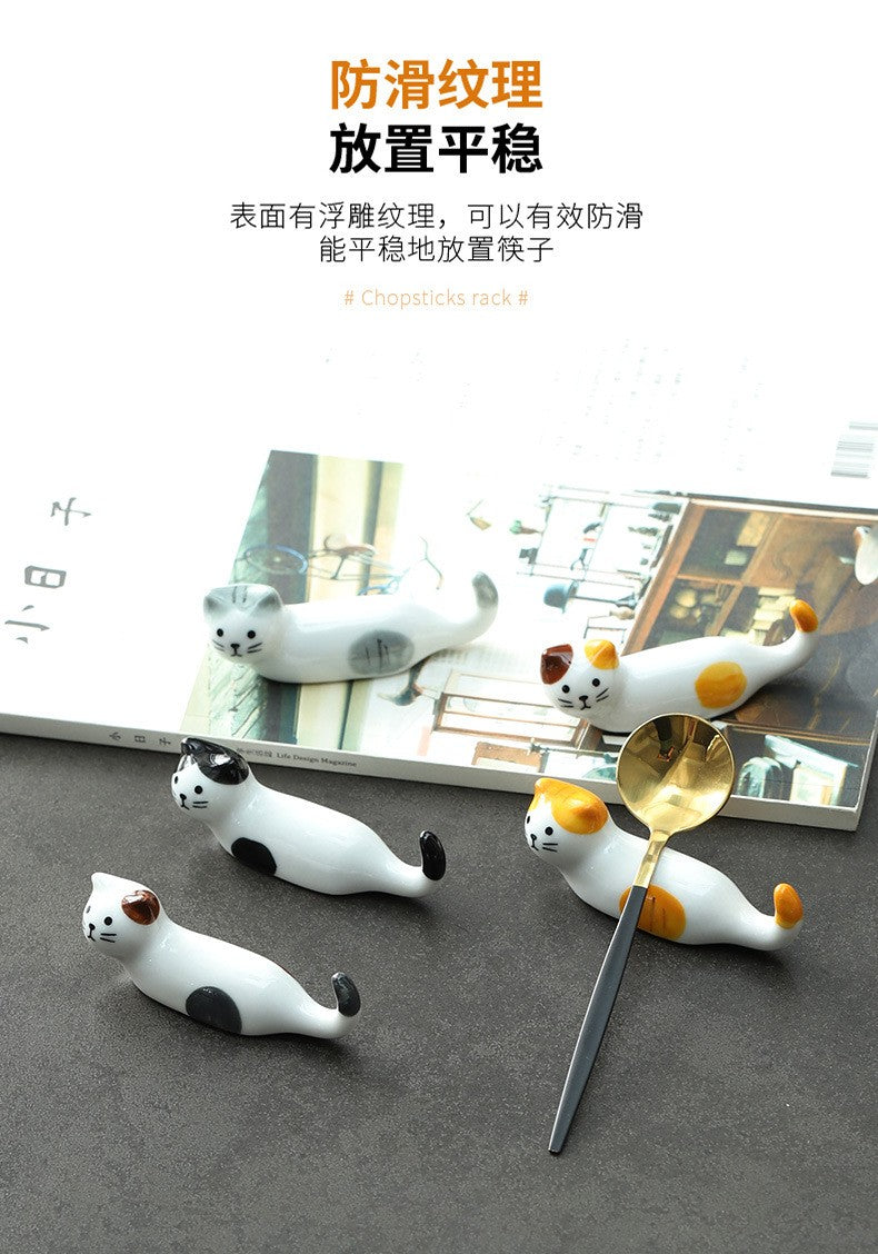 5 peças Kawaii Gato Suporte para Hashi Cerâmica Descanso de Hashi para Casa Restaurante Acessórios de Mesa Suprimentos Apoio de Hashi