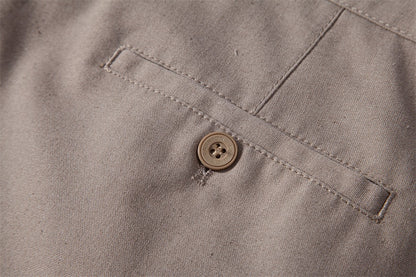 2024 Spring Autumn New Men's Casual Pants Cotton Hemp Long Pants Breathable Straight Tube Men's Solid Color Versatile Long Pants