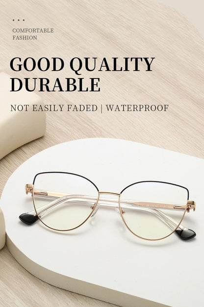 VICKY New Personalized Simple Cat's Eye Fashion Design Women's Anti-Blue Light Reading Glasses Customizable Prescription 78001
