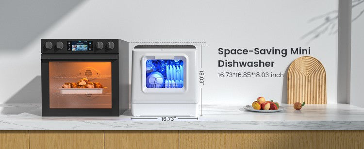 Portable Countertop Mini Dishwasher with 5L Water Tank 6 Washing Programs Air Drying Function