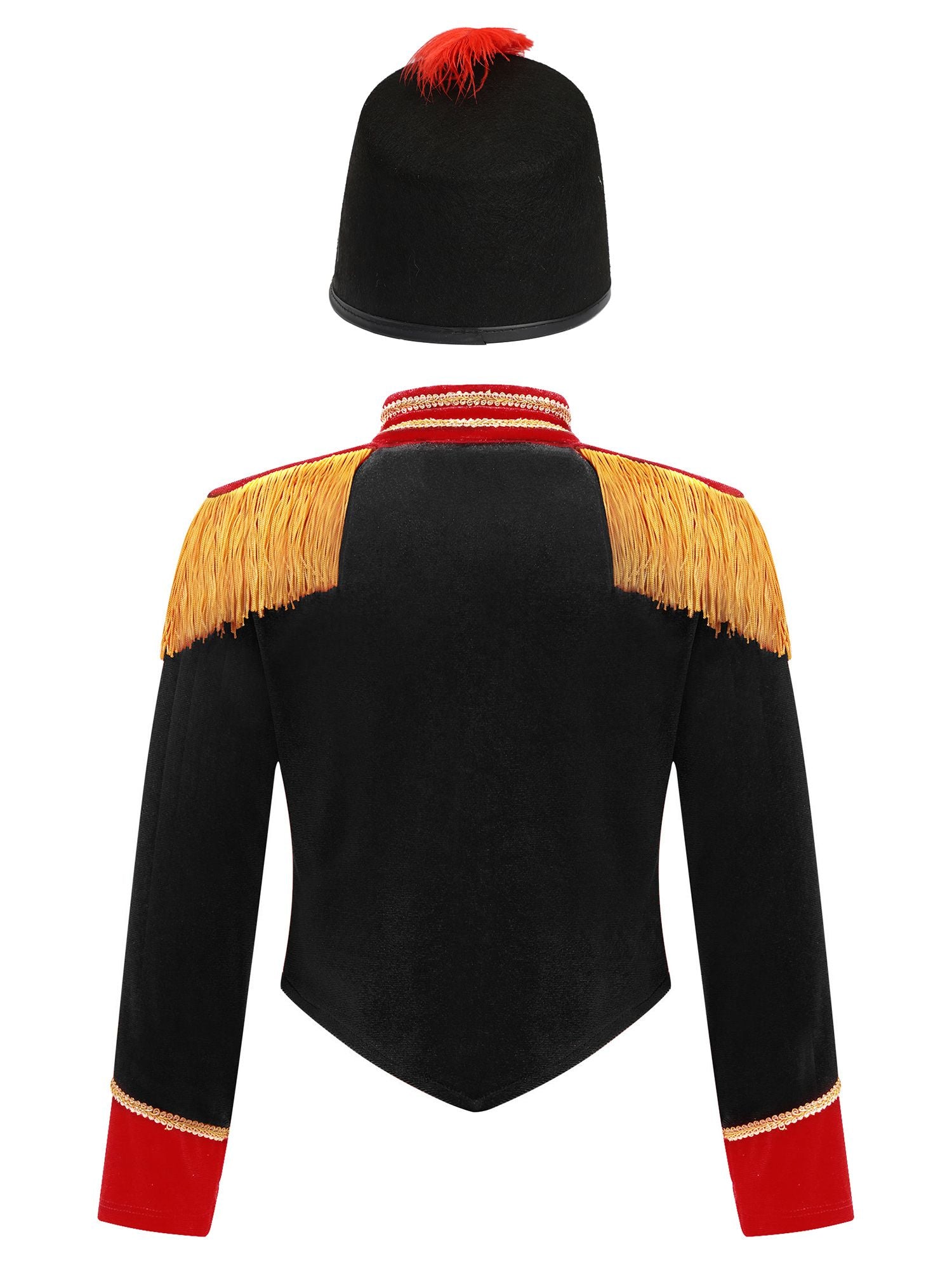 Girls Boys Marching Band Costume Outfits Circus Ringmaster Jacket Coat Team Performance Drummer Drum Major Uniform with Hat Sets