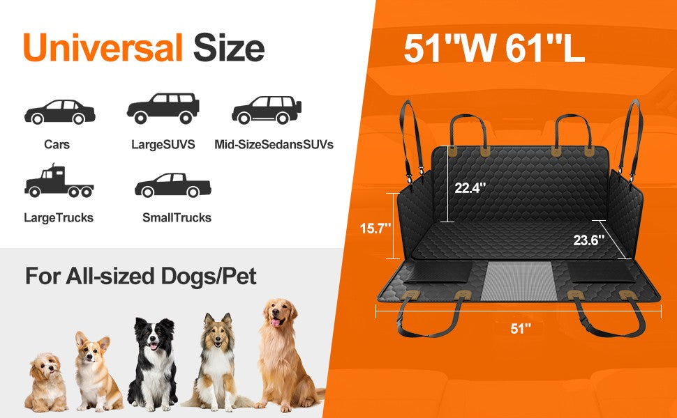Acessórios de Viagem para Pets à Prova d'Água Assento Dobrável para Carro para Cachorros Cadeira de Carro para Pets Rede de Segurança Tapete de Porta-Malas Protetor de Banco Traseiro de Carro