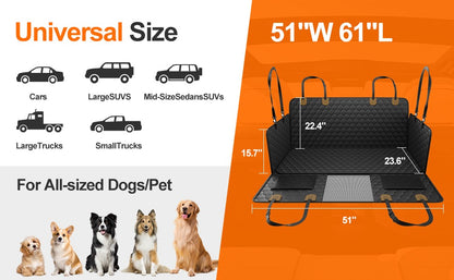 Acessórios de Viagem para Pets à Prova d'Água Assento Dobrável para Carro para Cachorros Cadeira de Carro para Pets Rede de Segurança Tapete de Porta-Malas Protetor de Banco Traseiro de Carro