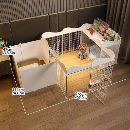Cerca para cães de estimação Casa Canil Interno para cães pequenos Cerca de isolamento Teddy com área de banheiro gaiola para cães