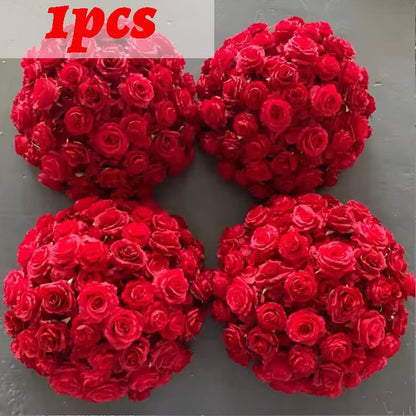 30-70cm Artificial White Rose Flower Ball, Wedding Reception Table Centerpieces, Floral Arrangement for Party Event Decor