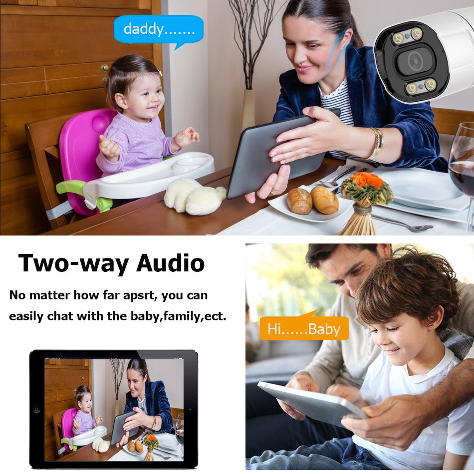 4K 8MP H.265 IP Camera POE Security Surveillance Camera Metal ONVIF Two Way Audio Double Light Color Night Waterproof CCTV Video