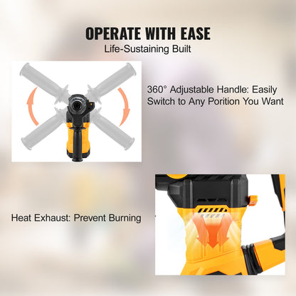 Furadeira de Impacto Rotativa SucceBuy 1500W Max. Perfuração 32mm 4 Modos Mais Disjuntor de Concreto de Metal para Demolição com Fio