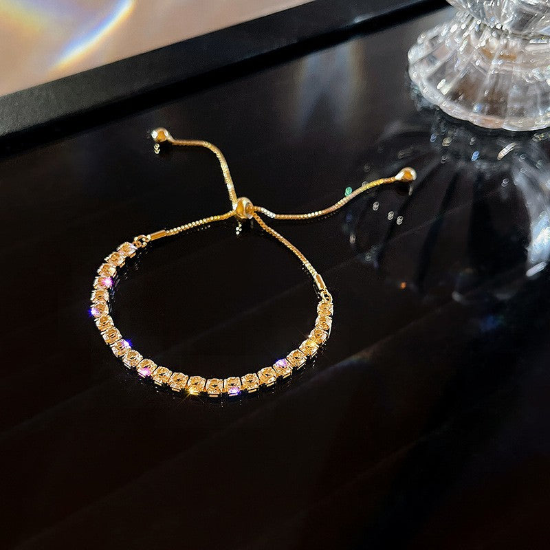 Pulseira de aço inoxidável cheia de strass para mulheres 2022, nova, designer, luxuosa, brilhante, zircônia, ajustável, joia, presente