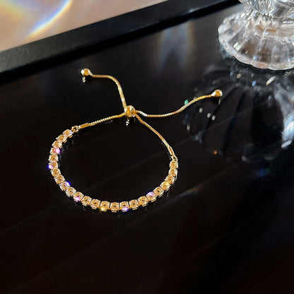 Pulseira de aço inoxidável cheia de strass para mulheres 2022, nova, designer, luxuosa, brilhante, zircônia, ajustável, joia, presente