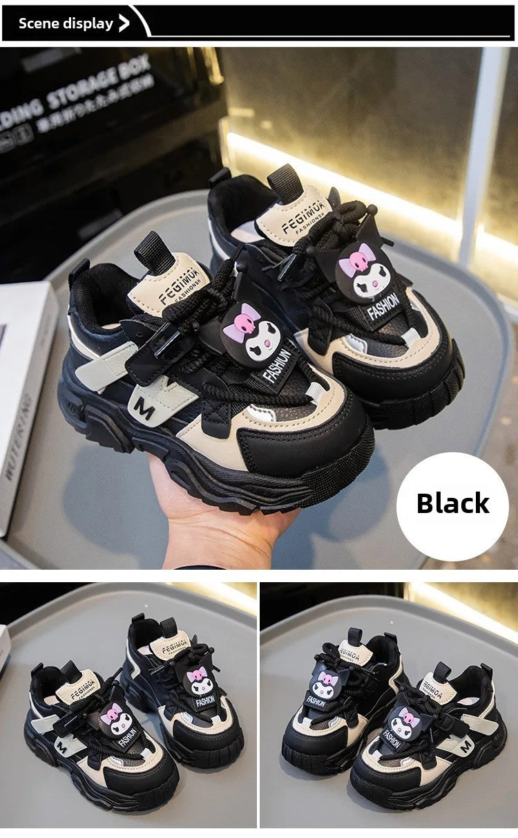 Girl Kuromi Sports Shoes Breathable Running Shoes Tennis Shoes New Sanrio Hello Kitty Kawaii Child Cartoon Casual Shoes Cute