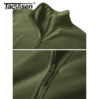 TACVASEN Winter Windproof Fleece Jackets Full Zip Mens Winter Jacket Multi-Pockets Work Coats Hiking Windbreaker Climbing Parka