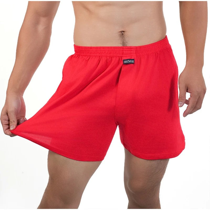 1pcs Men pijama 100% Cotton Pajama Shorts Summer Solid Elastic Waist Short Pants Casual Breathable Male Boxer Shorts Home Shorts