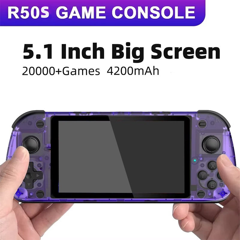 5.1 Inch R50S Retro Handheld Game Console 854*480 Large Screen Linux System Portable Pocket Video Game Player Boy Gifts