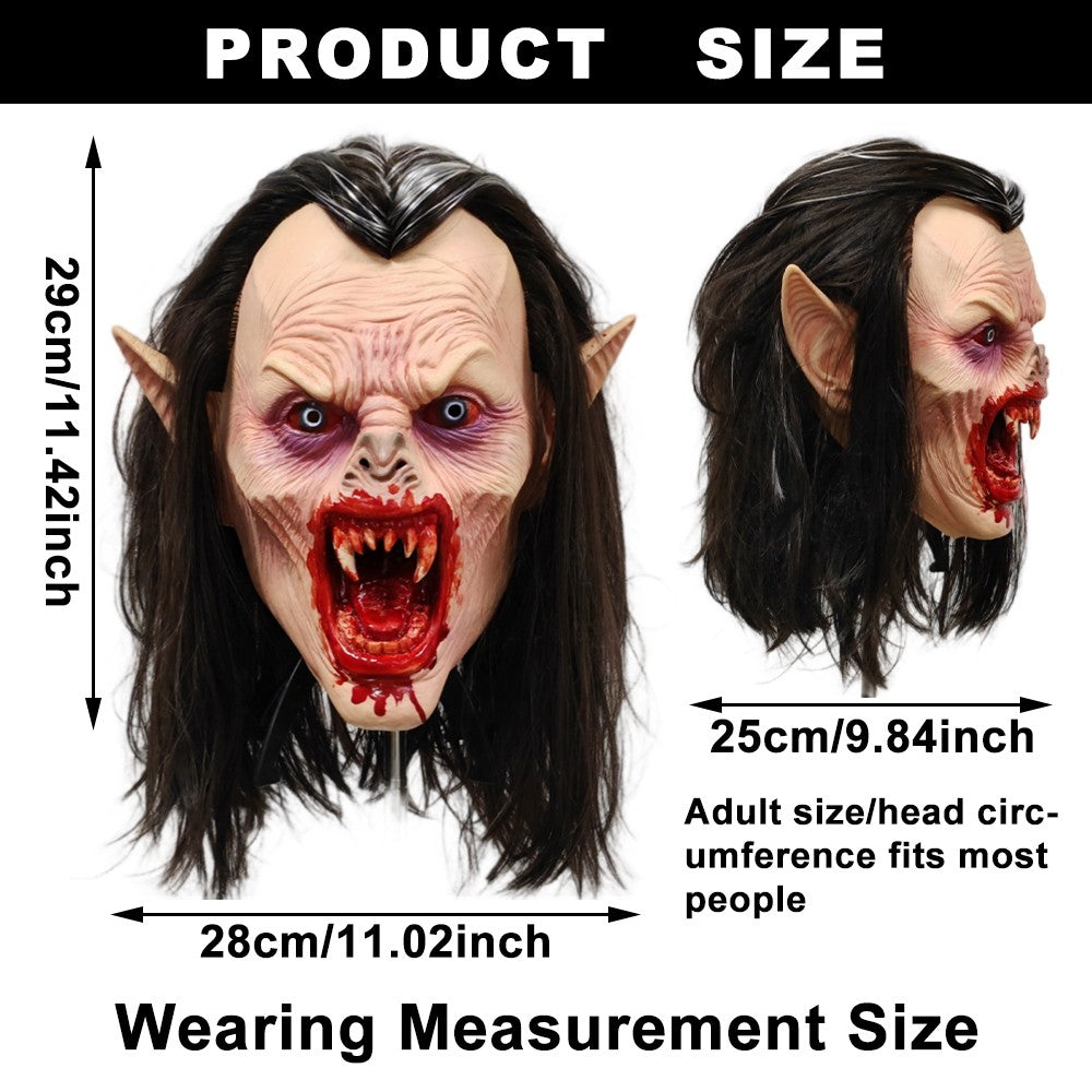 Realistic Bloody Scary Vampire Mask For Halloween Costume Party Cosplay Horror Movie Adult Fancy Dress Prop