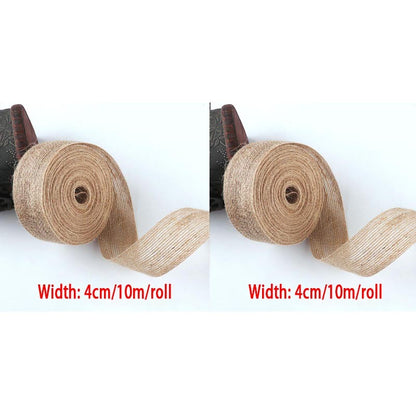 10M 15-50mm Ribbon for Bows Gift Ribbon Natural Jute Christmas Ribbon Roll DIY Vintage Wedding Apparel Sewing Supplies Ribbons