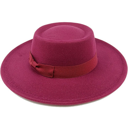 Chapéu Fedora unissex de inverno, superfície circular côncava e convexa, chapéu de jazz de feltro liso, elegante para homens e mulheres.